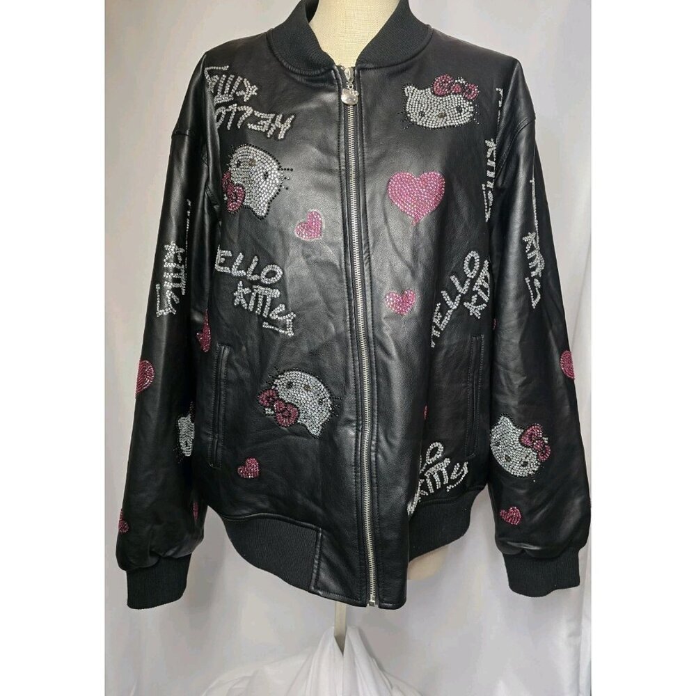 Hello Kitty Forever 21 Rhinestone Bomber Jacket Size LARGE